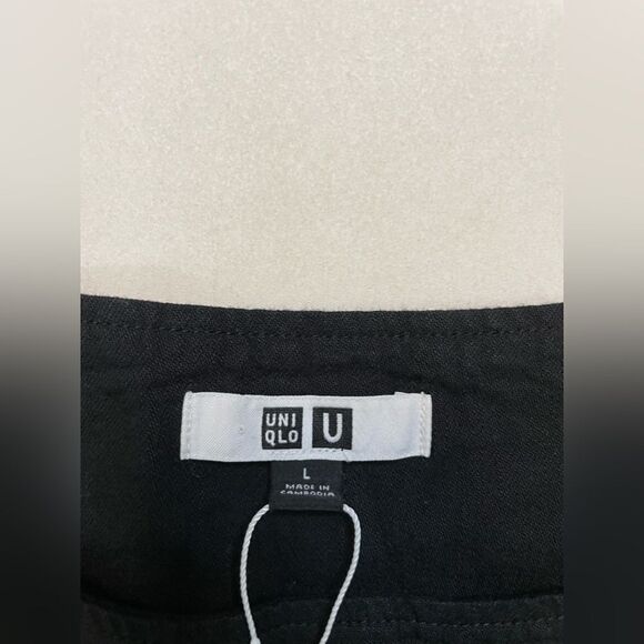 Uniqlo Denim Drawstring Long Sleeve Dress Women Large Black NWT - Picture 4 of 6